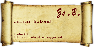 Zsirai Botond névjegykártya